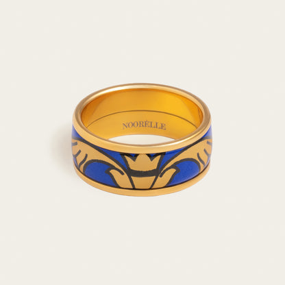 noorelle, elle ring, rings, jewellery, blue gold printed rings