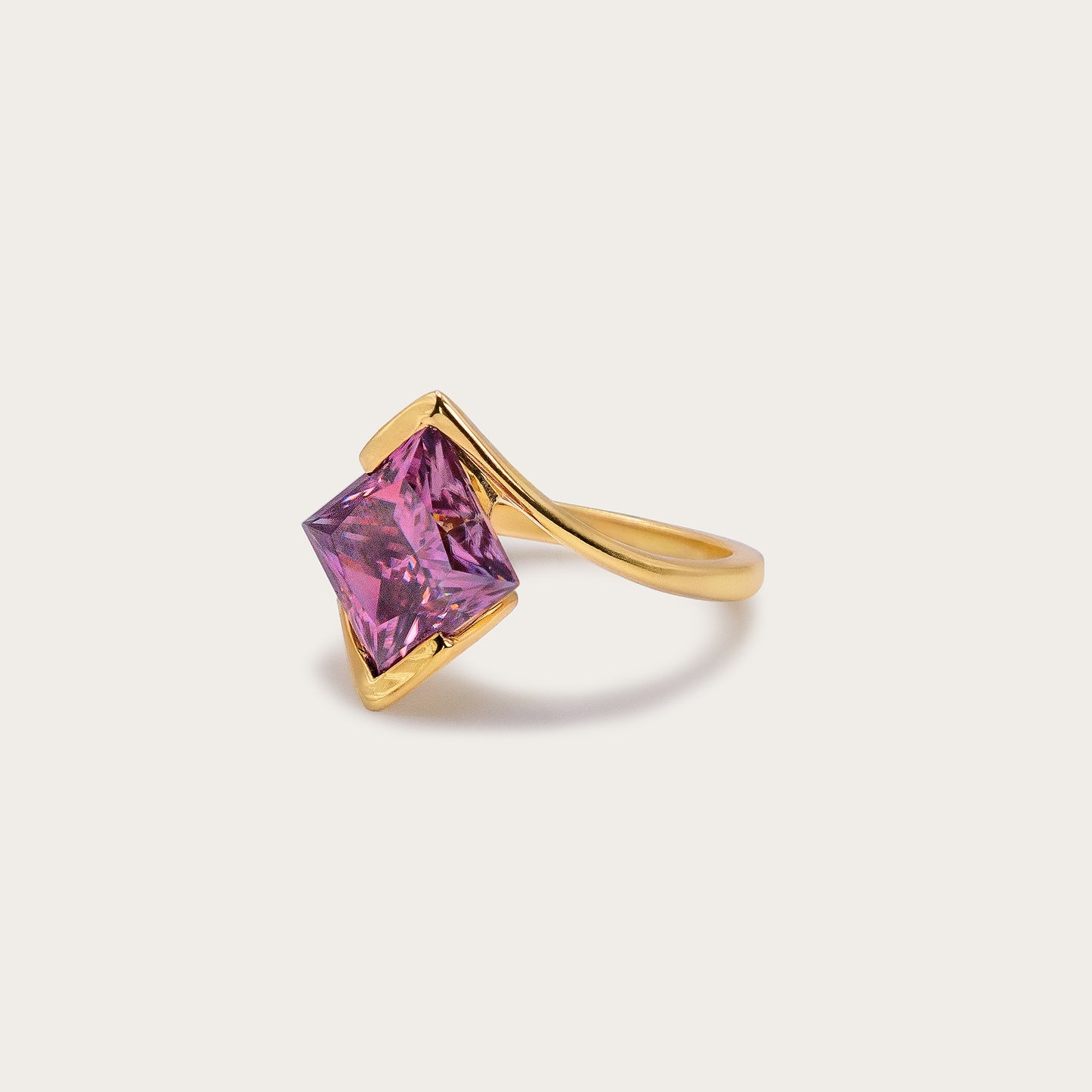 Pink Moissanite Engagement Ring
