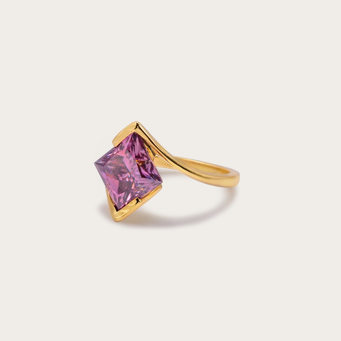 Pink Moissanite Engagement Ring