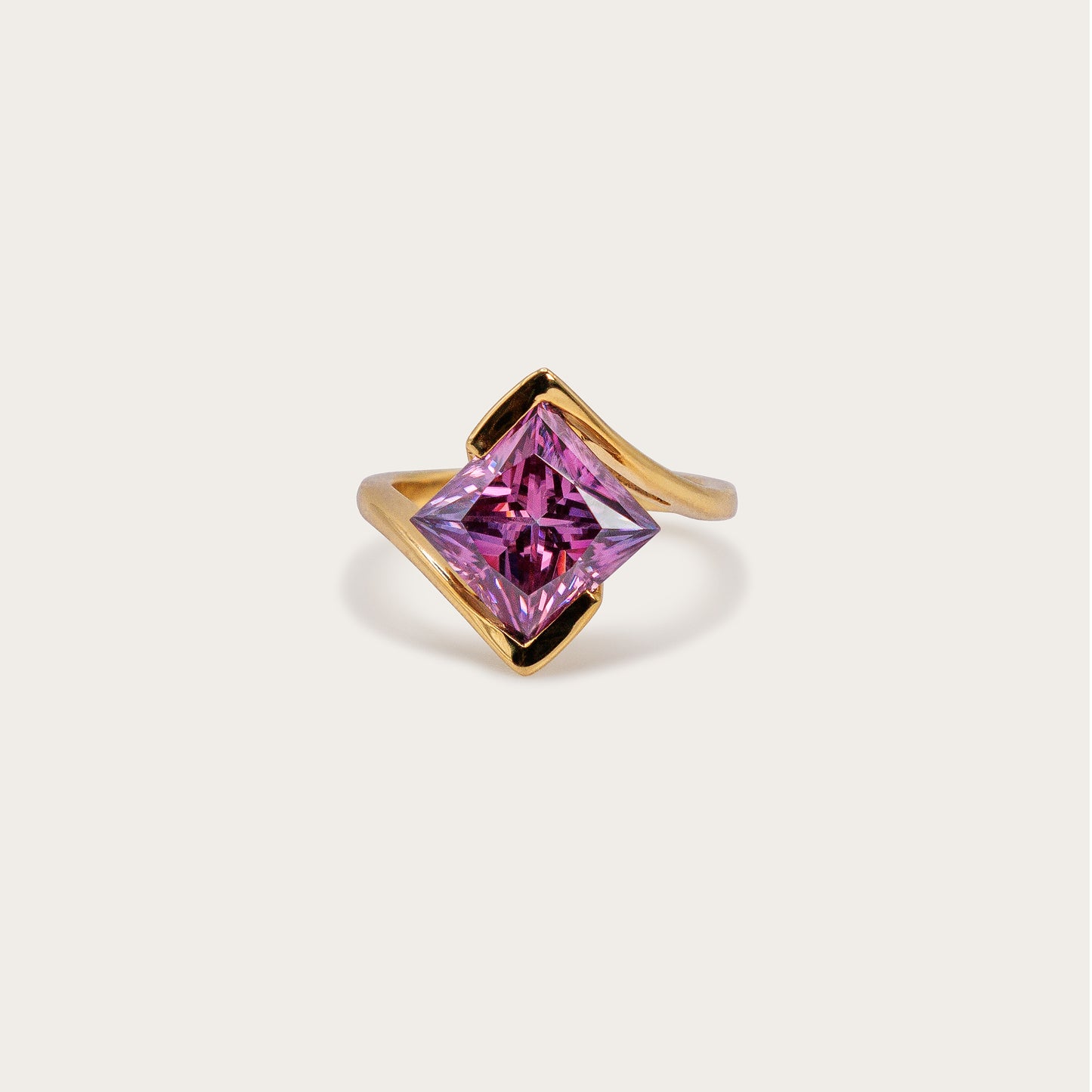 Pink Moissanite Engagement Ring