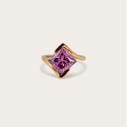 Pink Moissanite Engagement Ring