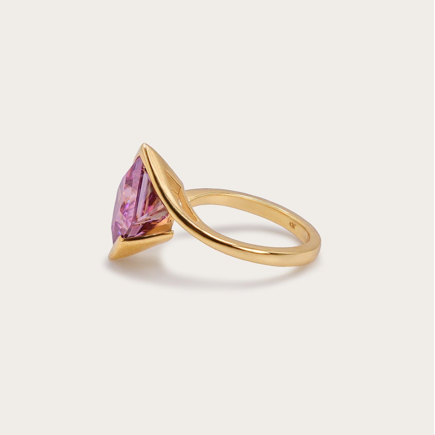 Pink Moissanite Engagement Ring